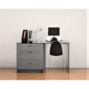 Bristol 62 in. W x 34.5 in. H x 24 in. D Painted Slate Gray Simple Desk Bundle 1