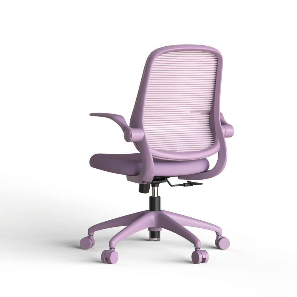 Fabric Adjustable Height Ergonomic Office Chair in Purple