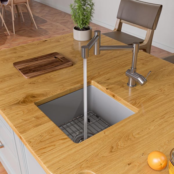 ALFI BRAND Single-Handle Standard Kitchen Faucet in Brushed Stainless Steel