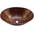 Eden Bath Copper Canoe Shaped Vessel Sink in Antique Dark EB_C006AD