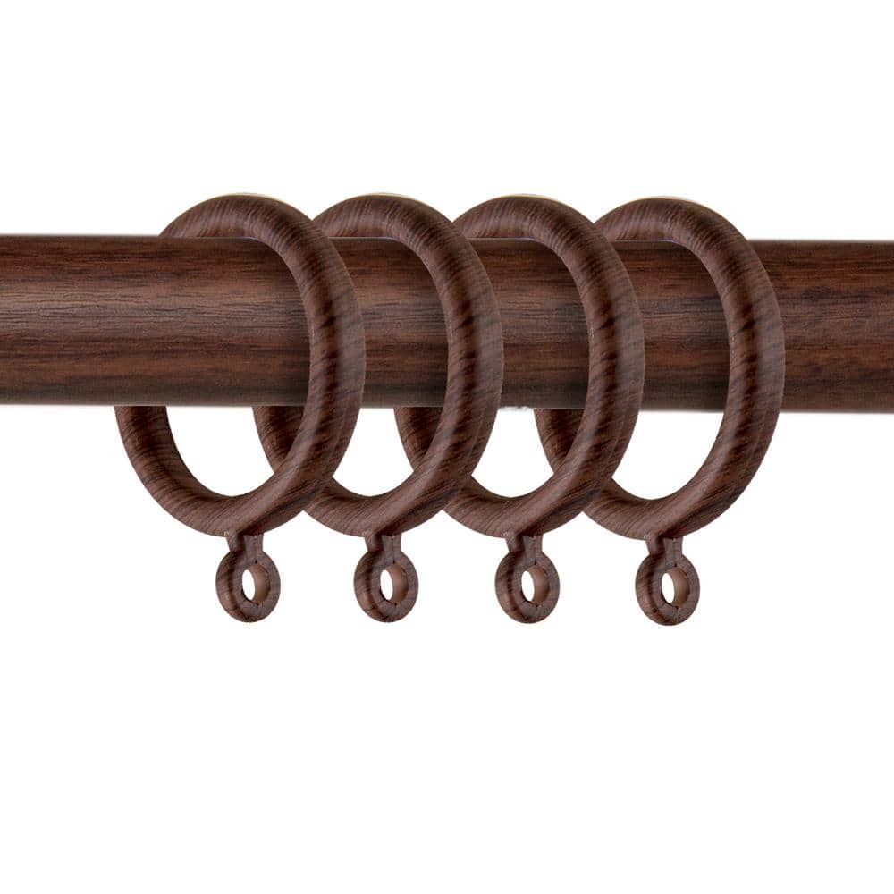 Walnut wood curtain rings with Detachable Curtain clip [Set of 10]