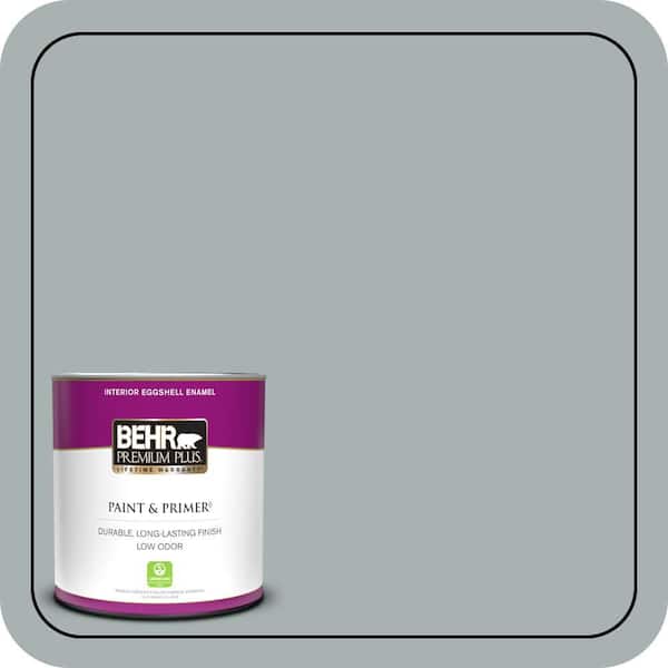 BEHR PREMIUM PLUS 1 qt. #730F-4 Flint Smoke Eggshell Enamel Low Odor Interior Paint & Primer