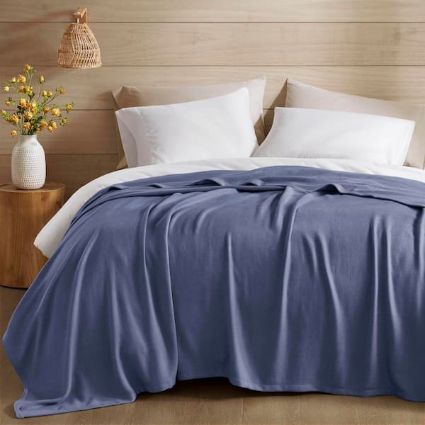 510 Design Bamboo Cotton Navy Cotton Blend Full/Queen Woven Blanket