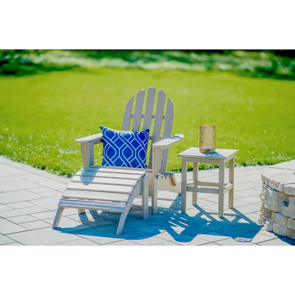 Icon Weathered Wood Plastic Outdoor Ottoman