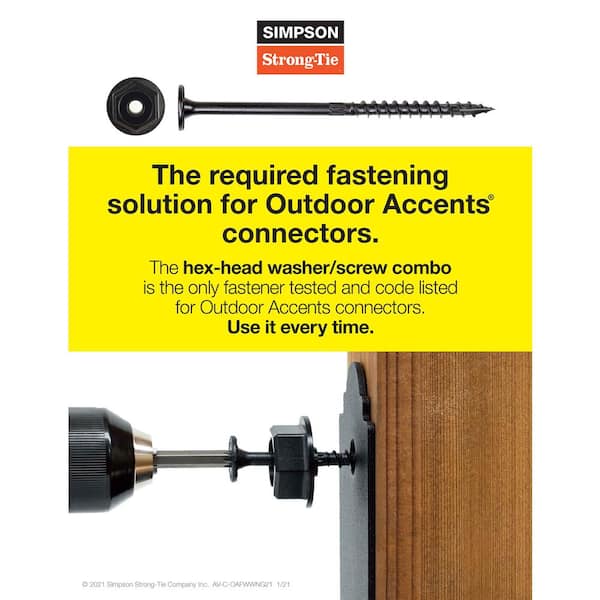 Simpson Strong-Tie Outdoor Accents ZMAX, Black Concealed Simpson Strong-Tie Outdoor Accents ZMAX, Black Concealed