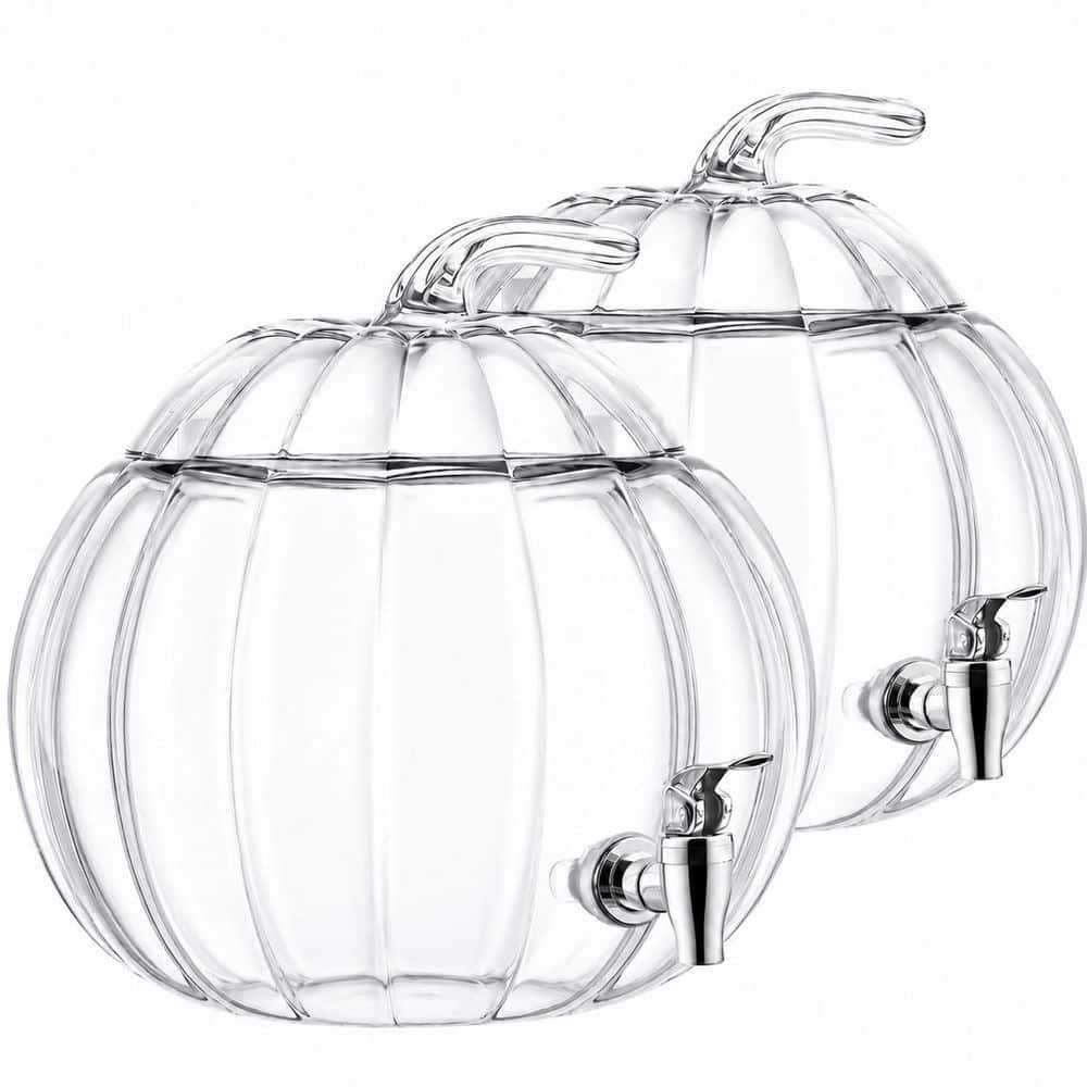 2-Pack 2-Gallon Glass Pumpkin Beverage Dispenser with Spigot for Halloween Fall Thanksgiving Party Drink price history on PriceWatchPro