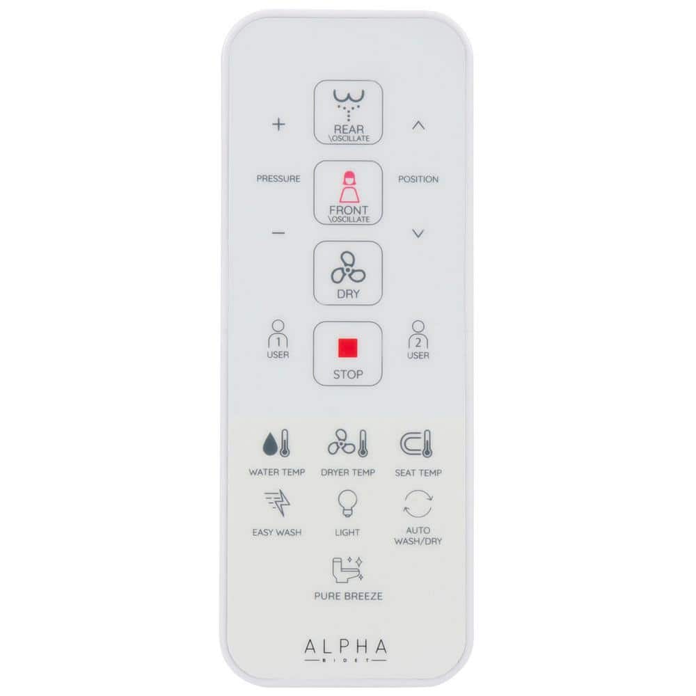 Elongated White Ultra Low Profile Bidet Toilet Seat with LED Nightlight