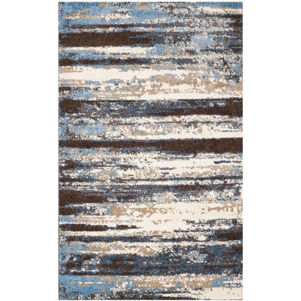 Abstract Multicolor Shag Synthetic Area Rug 6' x 9'
