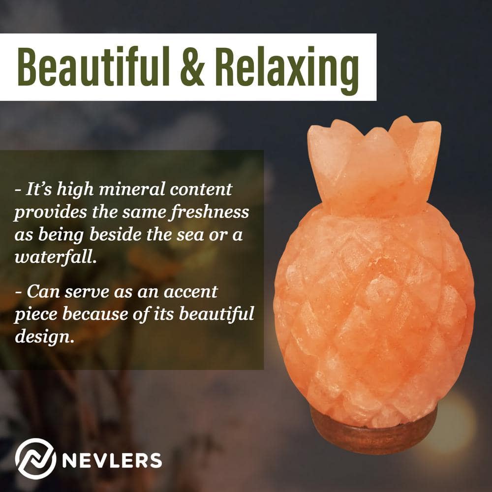 Pineapple Shaped Himalayan Pink Salt Lamp with Wooden Base