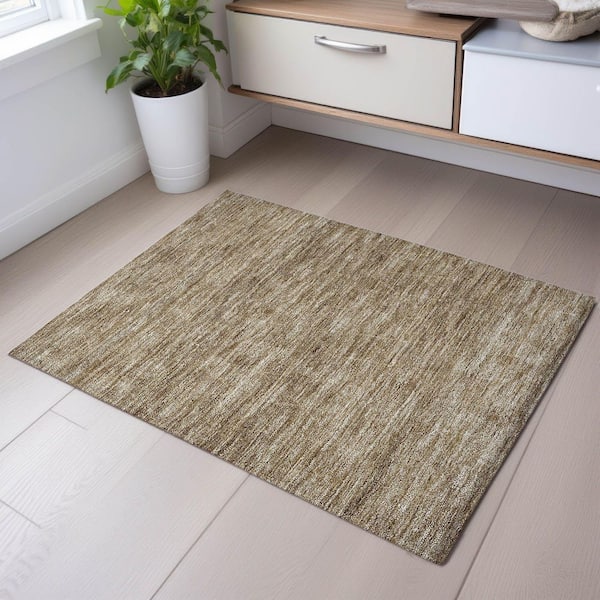 Mayfield Premium Machine Washable Abstract AMF1165 Wheat 2 ft. x 3 ft. Area Rug
