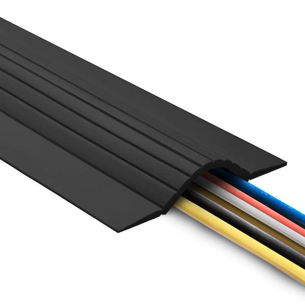 5 ft. Cable Blanket Low Profile Cord Cover and Protector for Floor in Black