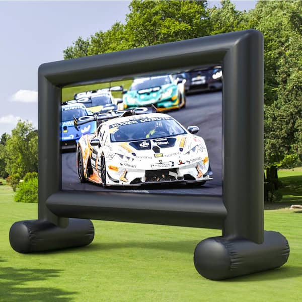 No Blower Movie Cinema is Guaranteed to Thrill for Outdoor Parties with Storage Bag Outdoor Projector Screen Inflatable 14 ft/4.3m 16:9 HD Canvas Movie Screen