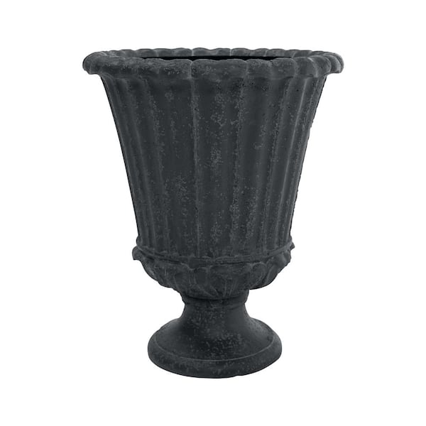 PROVEN WINNERS AquaPots Lite Legacy Stone Boston 22.5 in. W x 27 in. H Charcoal Composite Self-Watering Urn