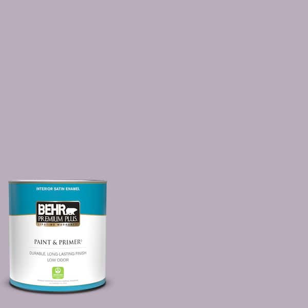 BEHR PREMIUM PLUS 1 qt. Home Decorators Collection #HDC-SP14-12 Exclusive Violet Satin Enamel Low Odor Interior Paint & Primer