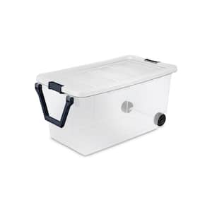 160-Qt. Wheeled Stacker Box - Frosted Lid