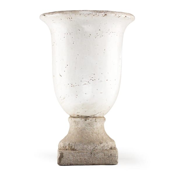Zentique Stoneware Distressed White Large Decorative Vase