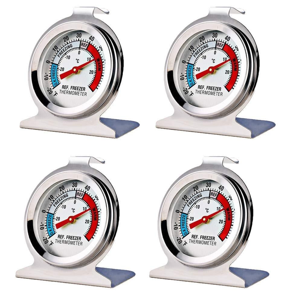 Lynzavix Refrigerator Freezer Thermometer Stainless Steel Large