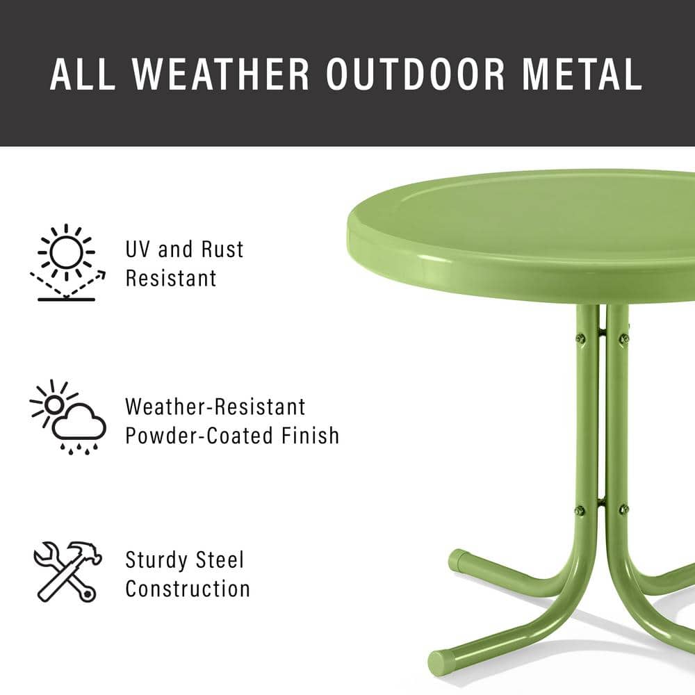 Pastel Green Retro Metal Outdoor Side Table
