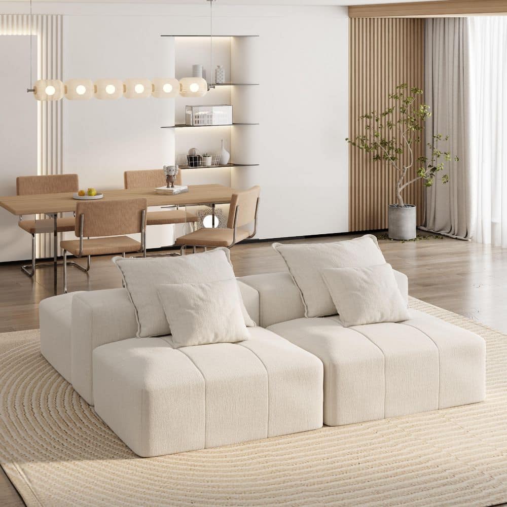 141.7 in. Sparkling Chenille Fabric Oversized Modular DIY Combination Tufted Sectional Sofa in. Beige price history on PriceWatchPro