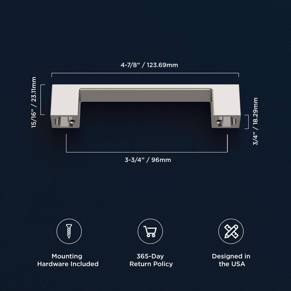 Satin Nickel 3 3/4" Square Cabinet Drawer Pulls