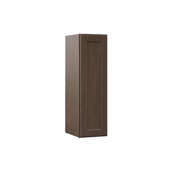 Hampton Bay Shaker 9 in. W x 12 in. D x 30 in. H Assembled Wall Kitchen Cabinet in Brindle