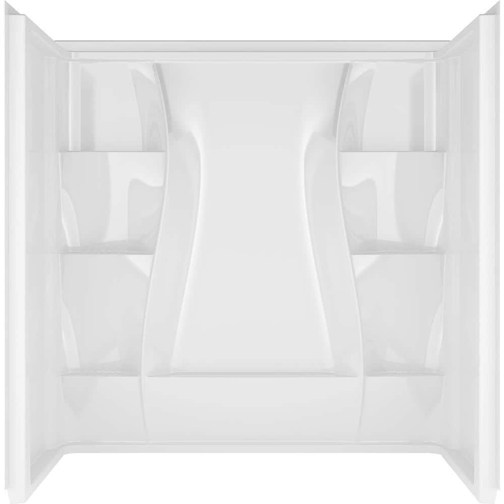 Delta Classic 400 60 in. W x 60 in. H x 32 in. D Three Piece Direct to Stud Tub Surround in High Gloss White -  40044