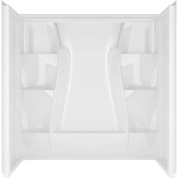 Delta Classic 400 60 in. W x 60 in. H x 32 in. D Three Piece Direct to Stud Tub Surround in High Gloss White