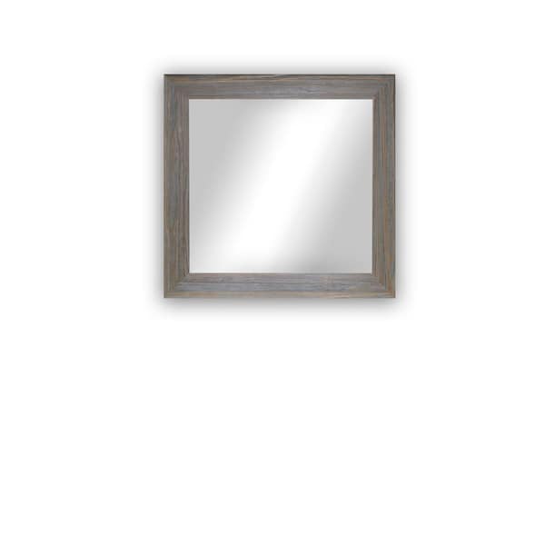 Unbranded Modern Rustic  21.75 in. W x 21.75 in. H Square Wooden Weathered Grey Mirror