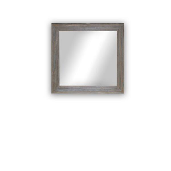 Unbranded Modern Rustic ( 25.75 in. W x 25.75 in. H ) Square Wooden Weathered Grey Mirror