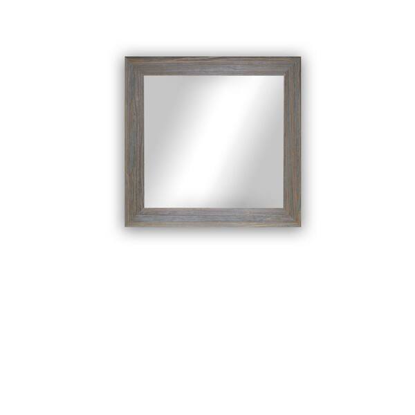 Unbranded Modern Rustic (29.75 in. W x 29.75 in. H) Square Wooden Weathered Grey Mirror