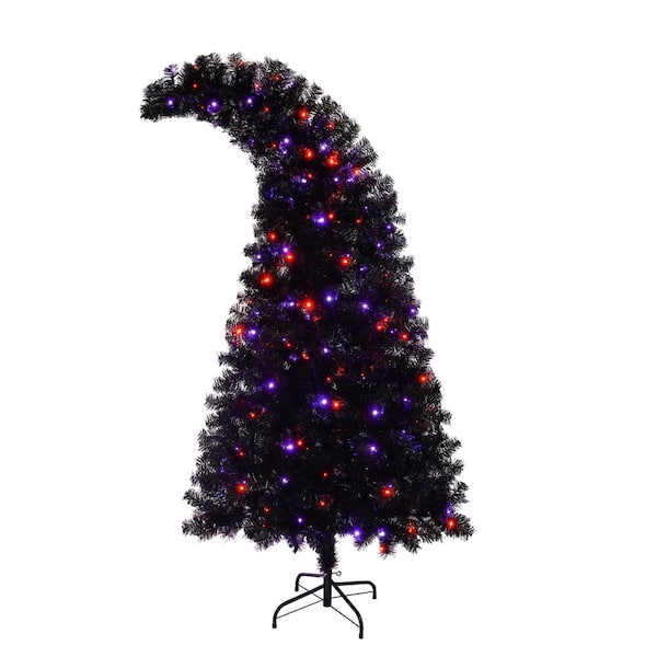 6 ft. Black Vinyl Artificial Christmas Tree with LED Light