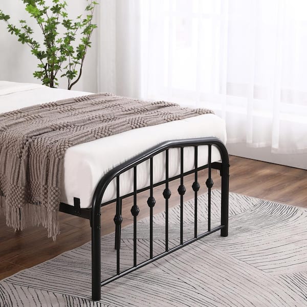 Karl Home Black Twin Iron Bed Frame, Black Iron Twin Bed