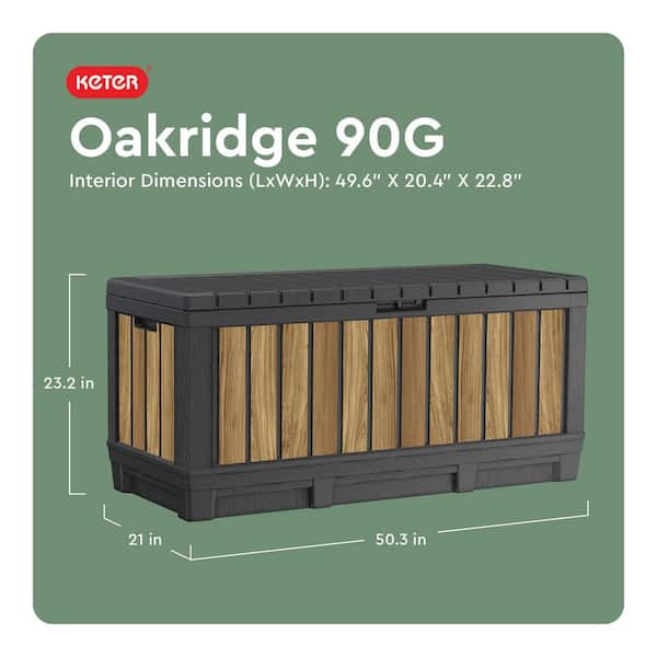 Oakridge 90 gal. Oak Resin Deck Box