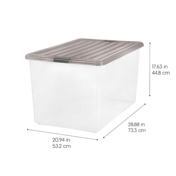 Set Of 3 Large Storage Containers 105 Quart Clear Plastic Totes