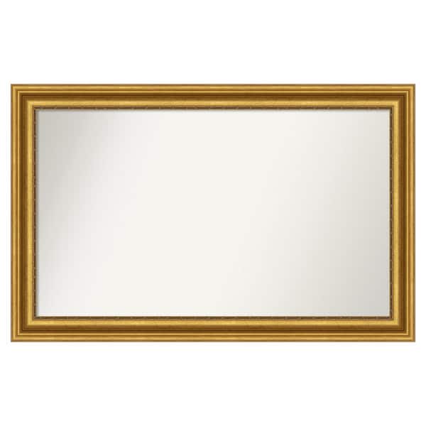 Amanti Art Parlor Gold 49.75 in. W x 31.75 in. H Custom Non-Beveled Recycled Polystyrene Framed Bathroom Vanity Wall Mirror