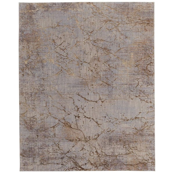 8 ft. x 10 ft. Brown, Taupe, Tan Abstract Area Rug