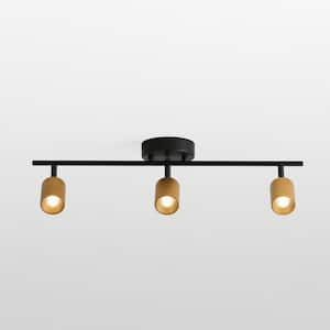 Shura 3-Light Black and Brass Integrated LED Track Light w/ Rotatable Heads, 2 ft.Track Lighting Kit, 3000k, 1470 Lumens