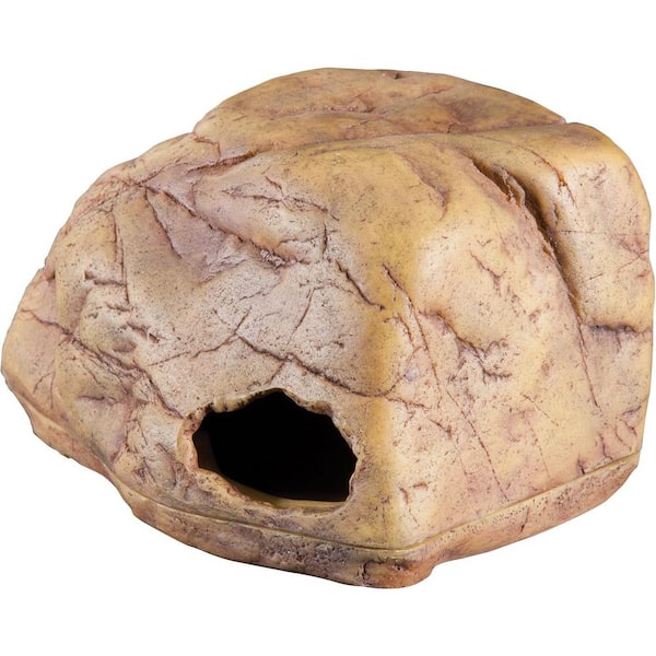 Medium 6 in. x 5 in. x 3.7 in. Rock Resin Gecko Cave for Reptiles and Amphibians Hideout and Decor for Tanks, Aquariums