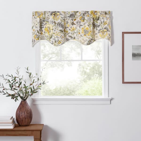 Ellis Curtain Regency 15 in. L Cotton Lined Duchess Filler Valance in Grey