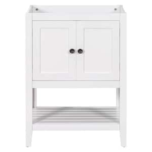 23.7 in. W x 17.8 in. D x 33 in. H Linen Cabinet in White