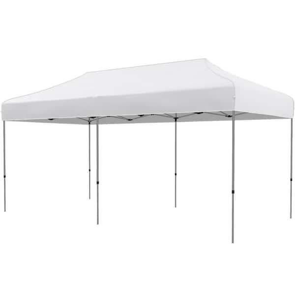 ATENGNES 10 ft. x 20 ft. White Instant Sun Shelter Adjustable Height ...