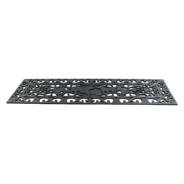 30 in. x 9 in. Black Rubber Outdoor Door Mat