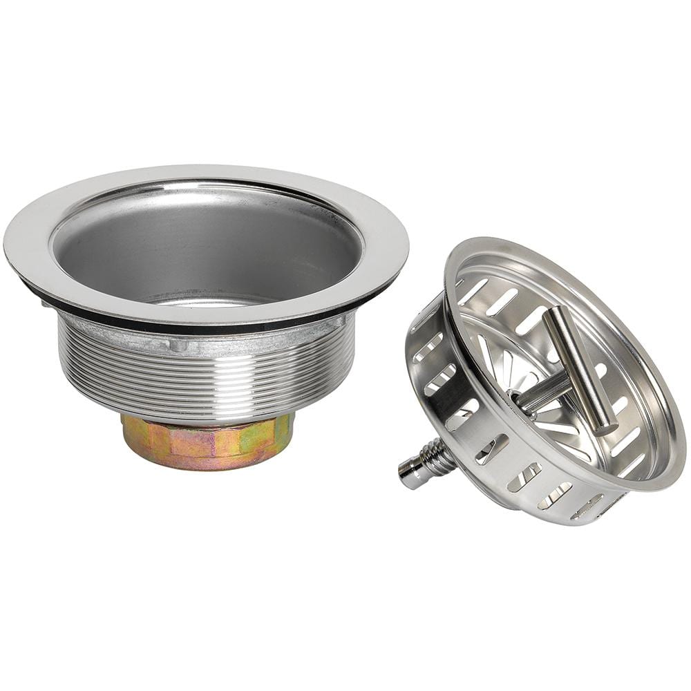 Glacier Bay Spin Lock Kitchen Sink Strainer Stainless Steel With Polished Finish 7043 105ss The Home Depot
