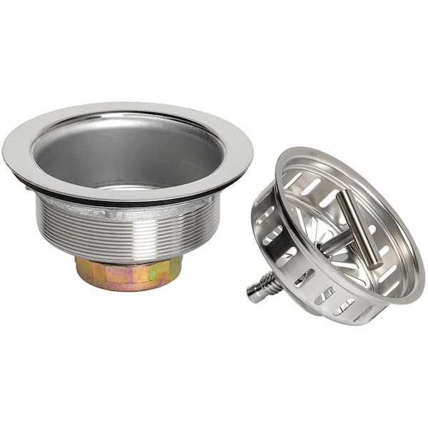 Glacier Bay Spin Lock Kitchen Sink Strainer - Stainless steel with polished finish
