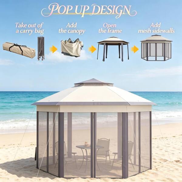 Flynama Pop Up Canopy Tent Cabana, Small Canopy with Mesh Sidewalls ...