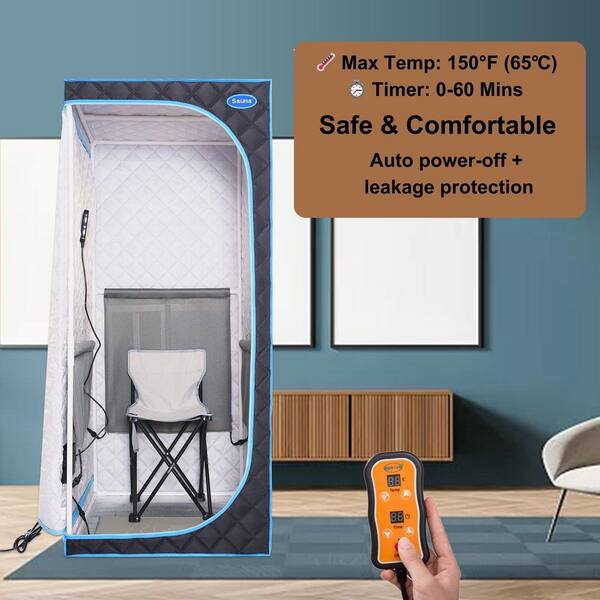 RKZHOPT 1-Person Portable Infrared Sauna Tent with Infrared Panels