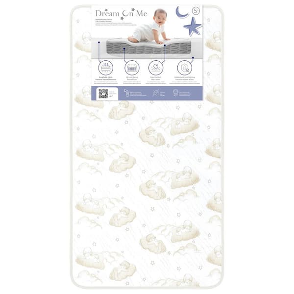 Dream On Me 2-In-1 Breathable Twilight 5 Spring Coil Crib and Toddler Bed Mattress in Reversible Design