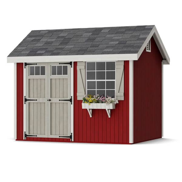 Little Cottage Co. Colonial Pinehurst 8 ft. x 10 ft. Outdoor Wood Storage Shed Precut Kit with Operable Window (80 sq. ft.)