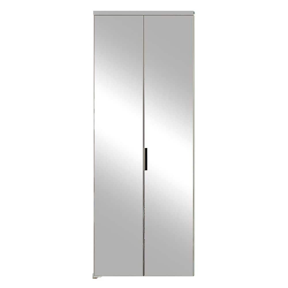 24 in. x 80 in. Full Lite Mirrored Glass, Black, Hollow Core, MDF, Aluminum Frame, Bi-fold Door with All Hardware price history on PriceWatchPro