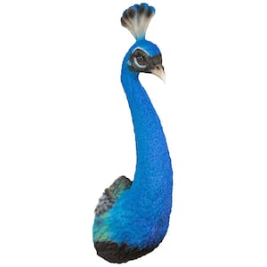 27 in. x 8.5 in. Prized Peacock Trophy Wall Sculpture